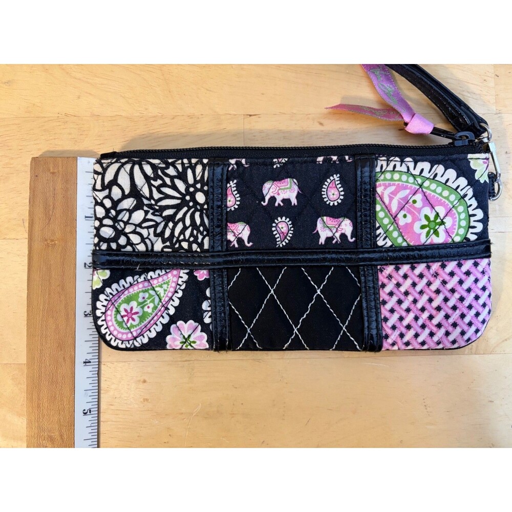 Vera Bradley Pink Elephant Patchwork Wristlet Wallet Purse - Picture 6 of 8